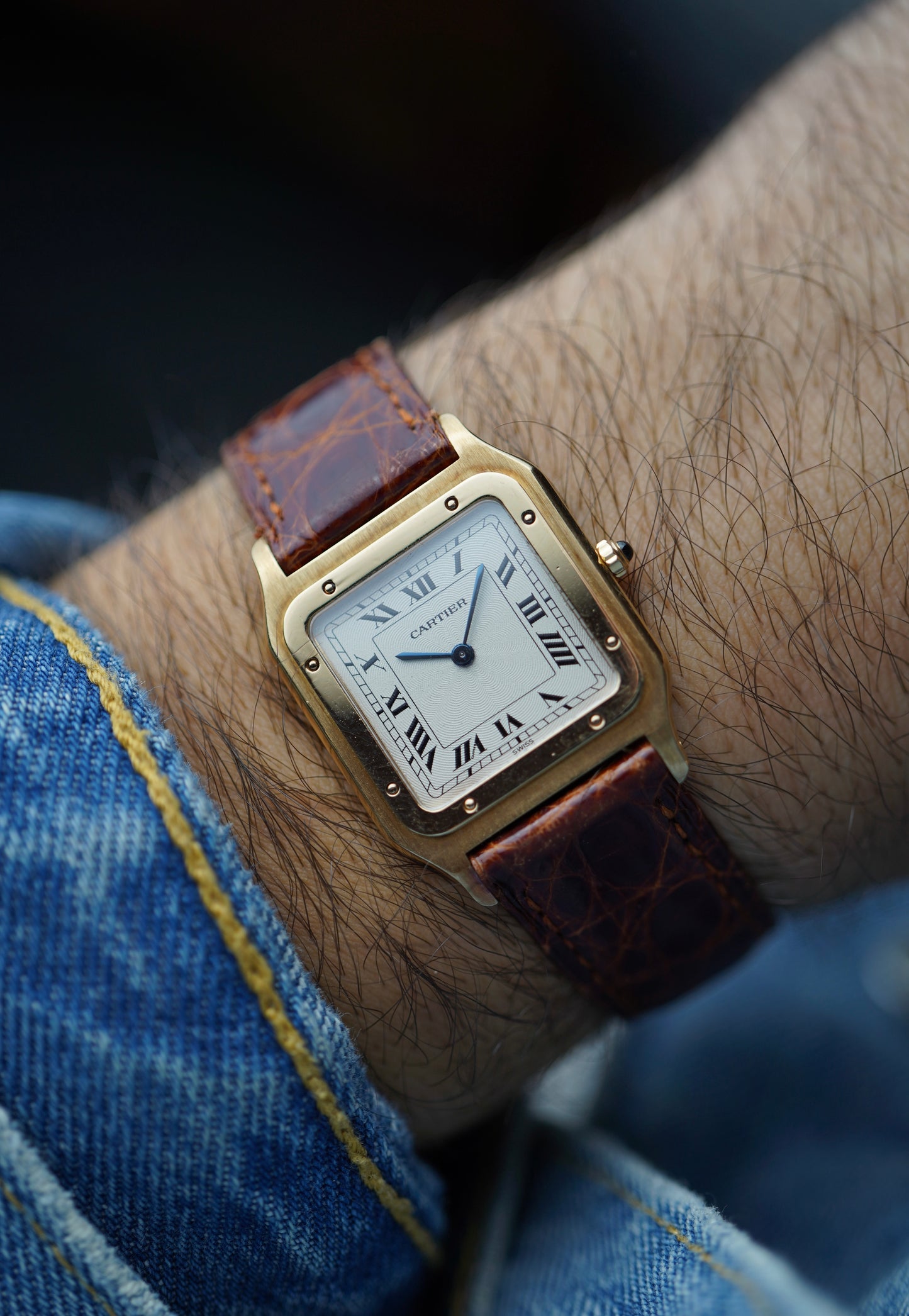 1990s Cartier Santos Dumont (Ref. 821054) pre CPCP 18K Yellow Gold