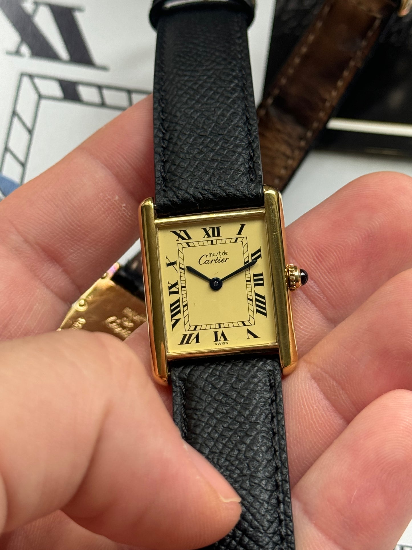 1990s Must de Cartier Tank Lemon Dial (Ref. 590005)