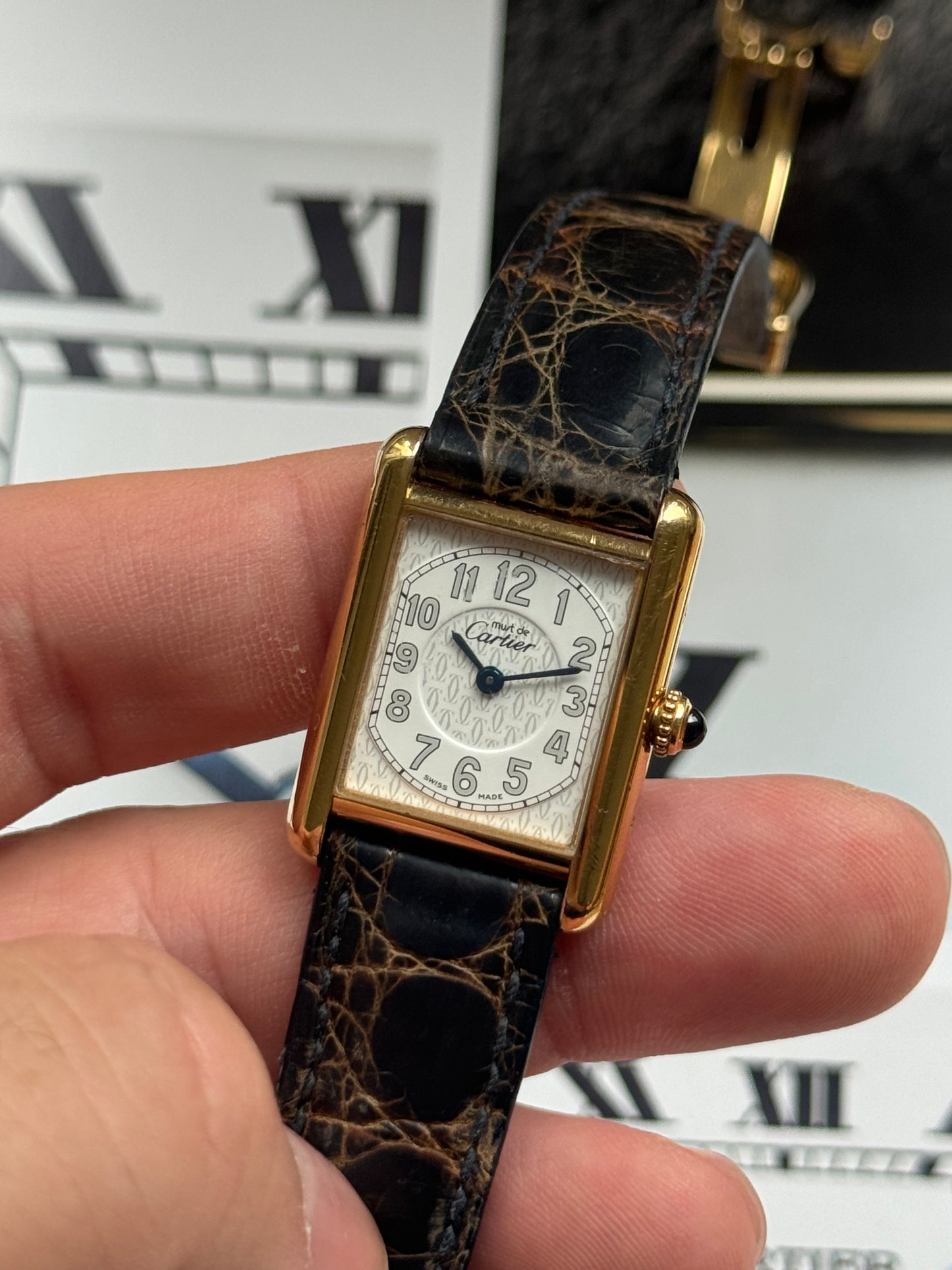 1990s Must de Cartier Tank Arabic Signature Dial (Ref. 2415)