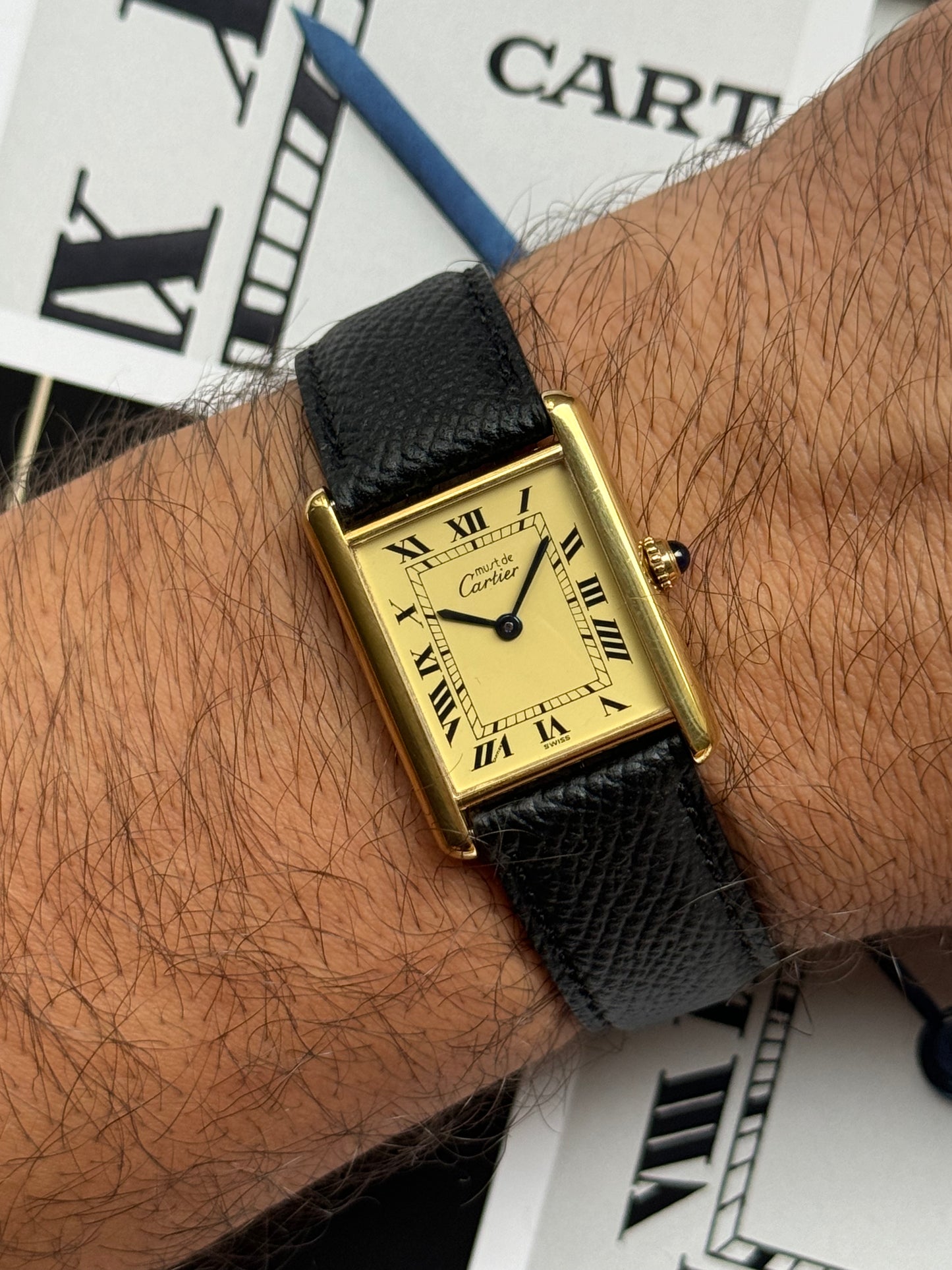 1990s Must de Cartier Tank Lemon Dial (Ref. 590005)