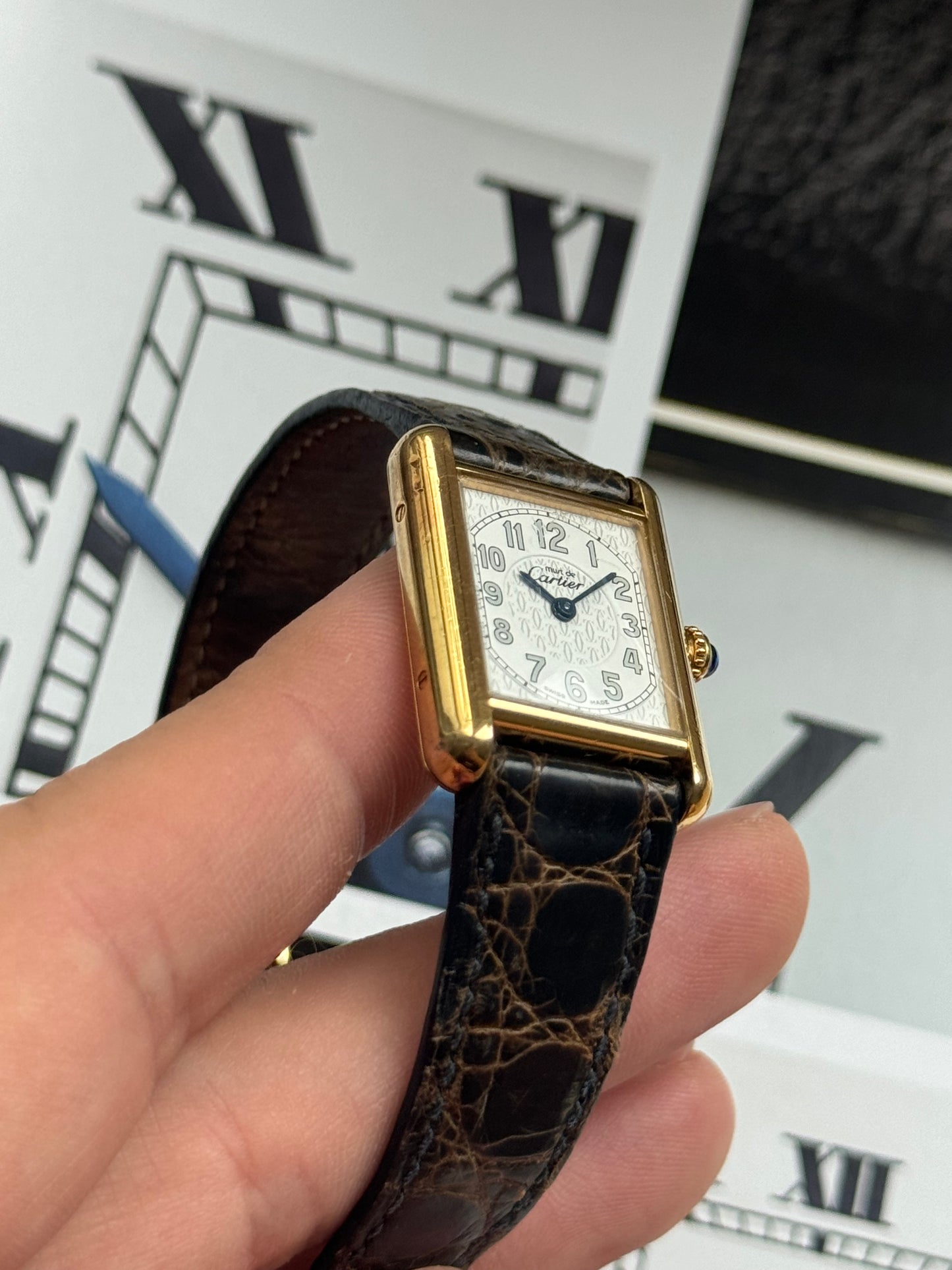 1990s Must de Cartier Tank Arabic Signature Dial (Ref. 2415)