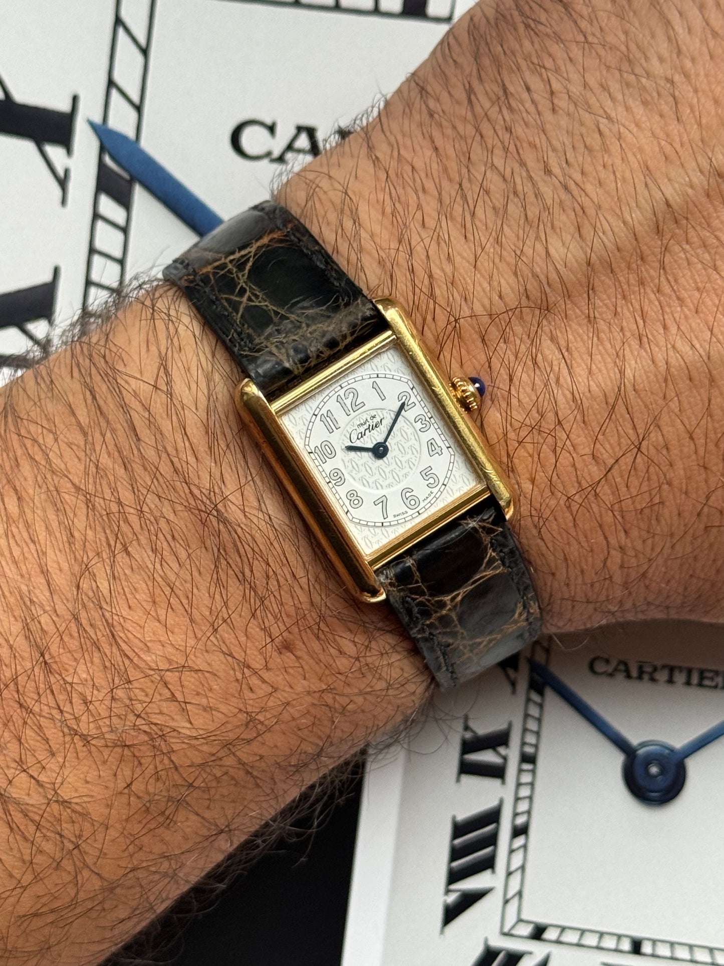 1990s Must de Cartier Tank Arabic Signature Dial (Ref. 2415)