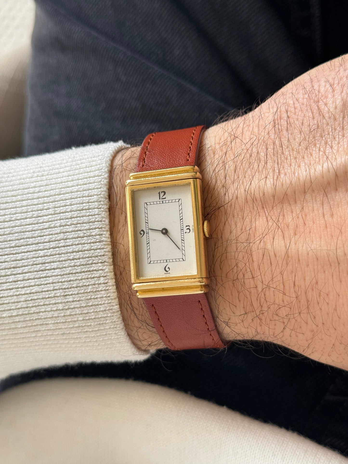 1970s Yves Saint Laurent Reverso Vintage Watch 18 Carat Gold