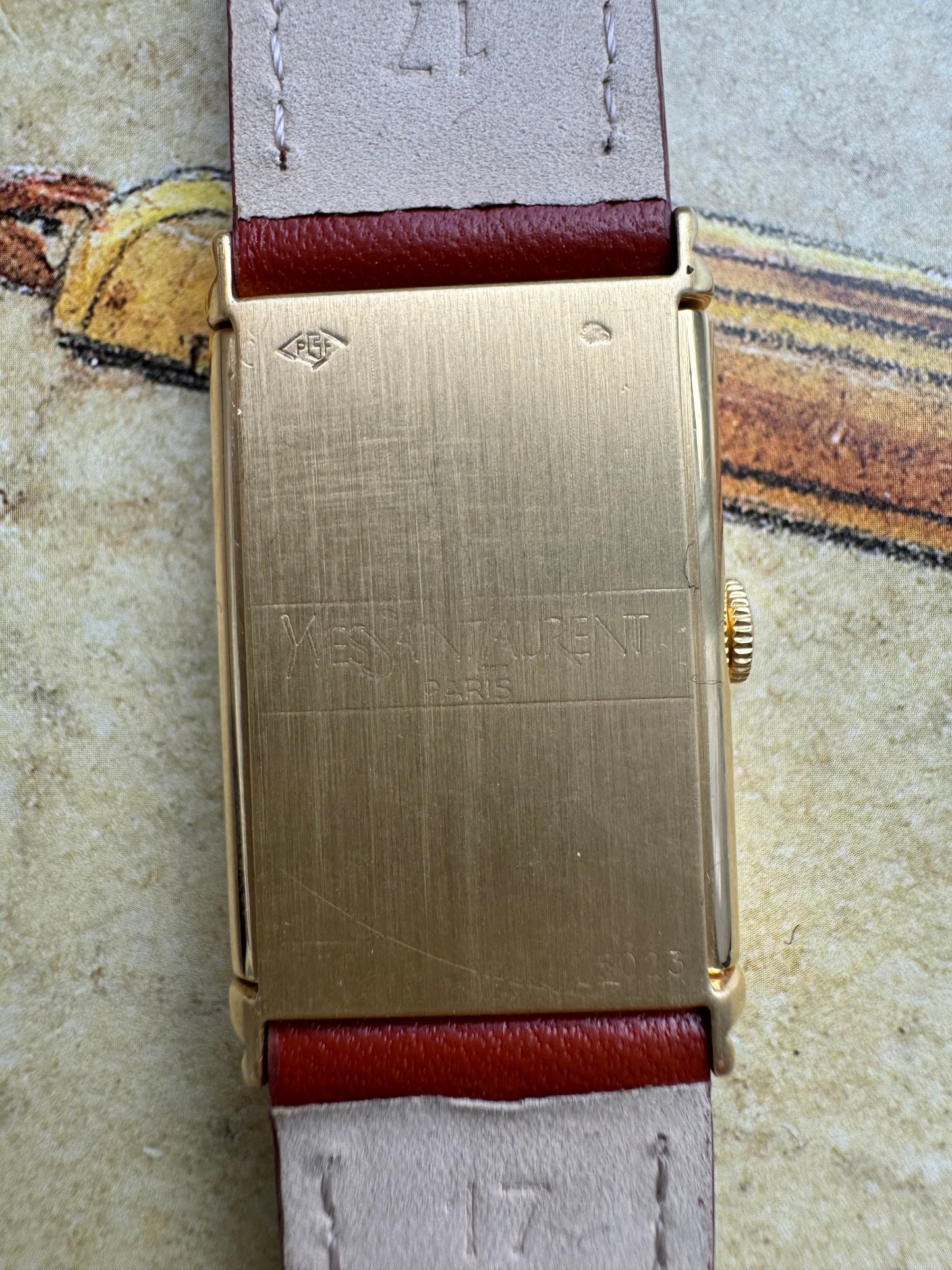 1970s Yves Saint Laurent Reverso Vintage Watch 18 Carat Gold